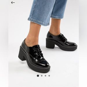 Asos size 6 bershka heeled brogue